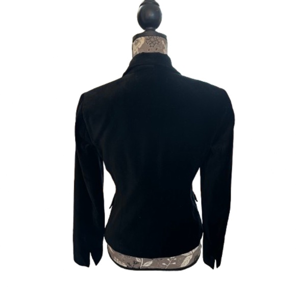 George Women's 4 Black Velvet Cotton Collared Sleeved Classic Blazer Jacket Top - Picture 4 of 15